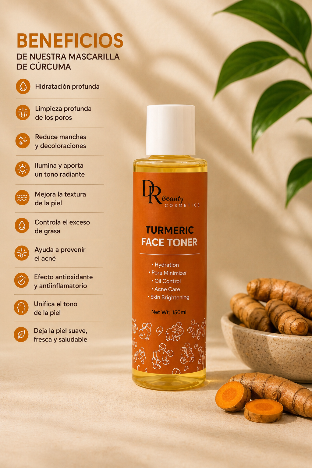 Tóner facial de Cúrcuma