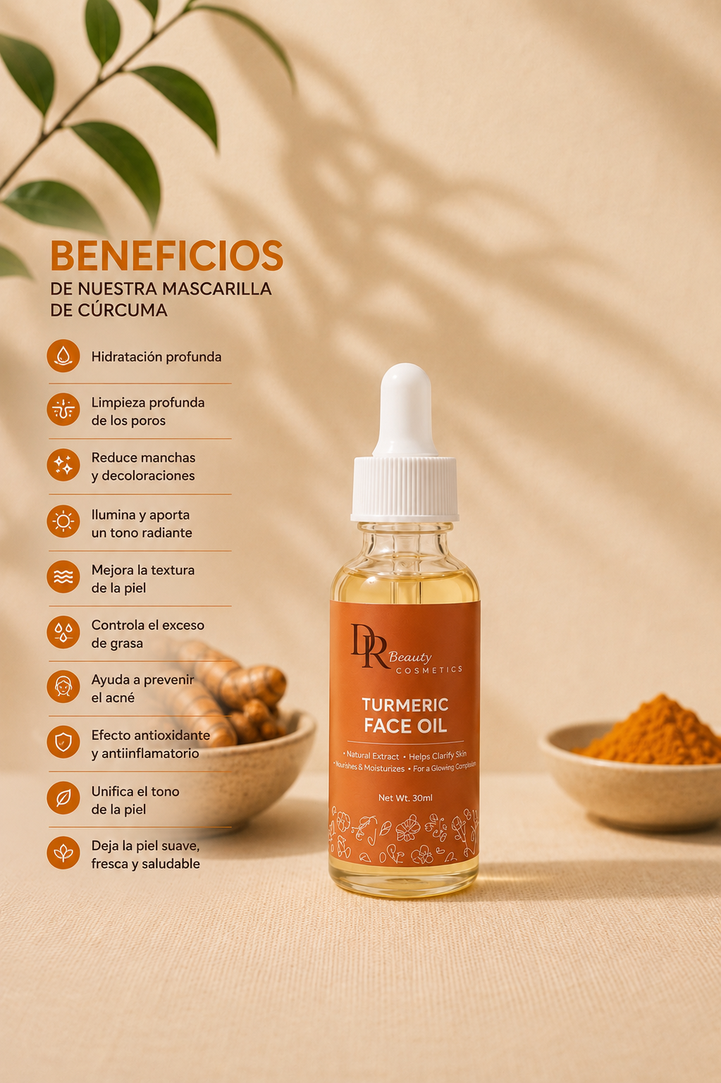 Aceite facial de Cúrcuma
